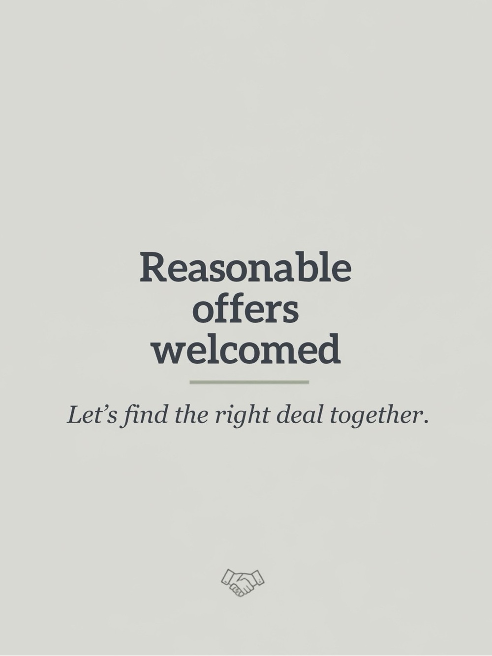 Reasonable offers welcomed